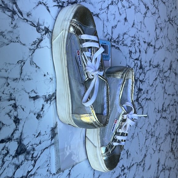 SUPERGA Plattform Gray/Silver Transparent Sneaker - Picture 3 of 7